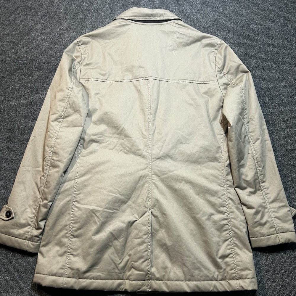 Zara Man Hidden Button Car Coat Technical Trench Jacket Beige Mens Sz XL - Picture 10 of 12